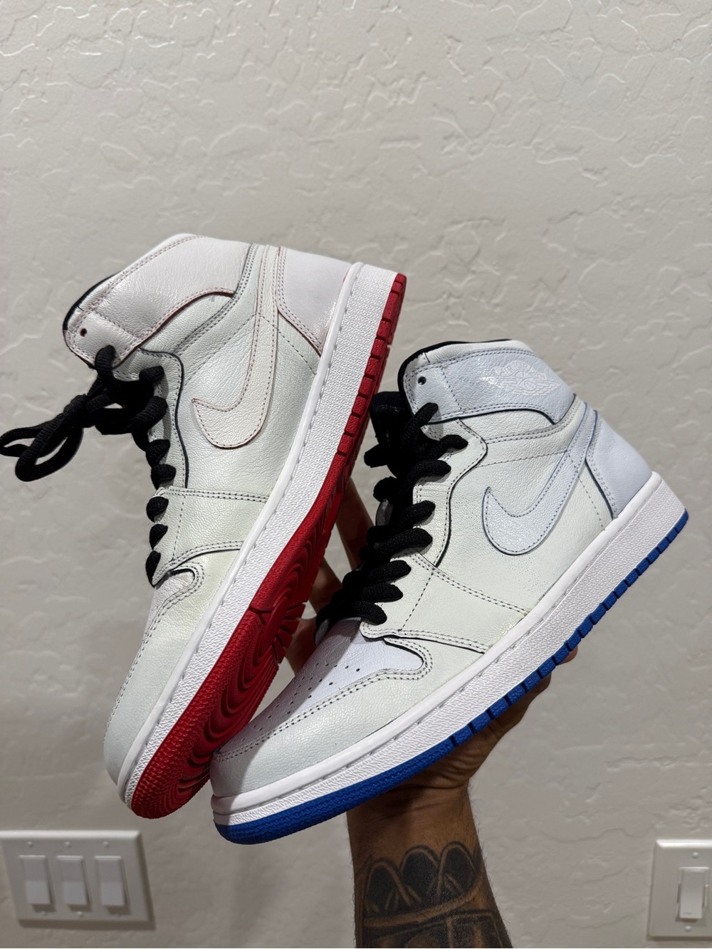 Jordan 1 SB Lance Mountain White Sneakers Size 10 653532-100 - New With Box